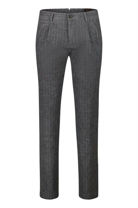 Gardeur Tassilo Chalk Stripe Pattern Broek Asphalt