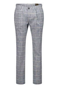Gardeur Tassilo Cotton Linen Check Fine Comfort Pants Grey-Blue