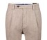 Gardeur Tolino Criss-Cross Texture Cotton Linnen Blend Broek Licht Bruin