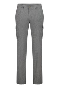 Gardeur Tonic Cargo Fine Check Pattern Cotton Blend Pants Grey