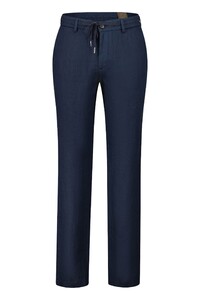 Gardeur Trevi Uni Soft Touch Linen Drawstring Pants Dark Navy