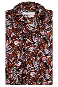 Giordano Abstract Pattern Maggiore Semi Cutaway Shirt Red