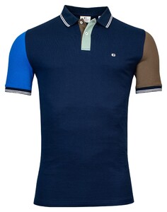 Giordano Adam Piqué Colorblock Poloshirt Navy-Olive-Multi