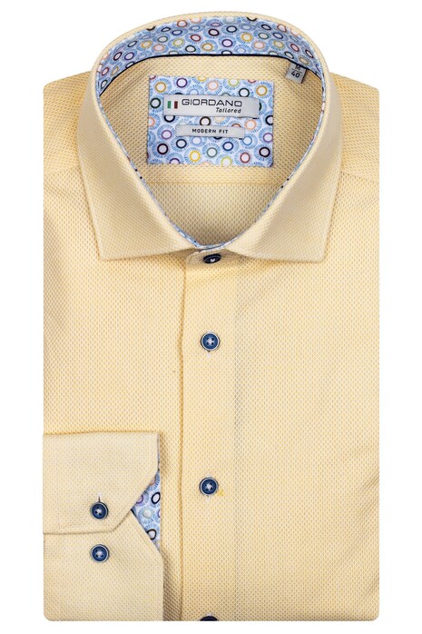 Giordano Baggio Cutaway Plain Dobby Shirt Yellow