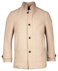 Giordano Benito Short Jacket Brushed Twil Recycled Wool Blend Jas Bruin