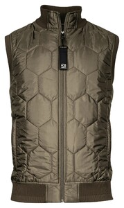 Giordano Bitti Hybrid Knitted Doubleface Hexagon Padding Body-Warmer Moss
