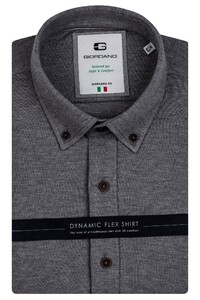 Giordano Bologna Button Down Melange Pique Dynamic Flex Shirt Dark Gray