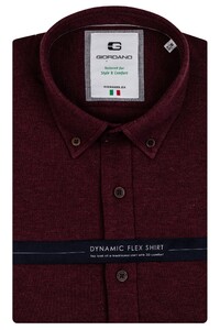 Giordano Bologna Button Down Melange Pique Dynamic Flex Shirt Dark Red