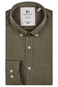 Giordano Bologna Button Down Organic Cotton Twill Overhemd Donker Groen