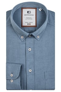 Giordano Bologna Button Down Organic Cotton Twill Overhemd Licht Blauw