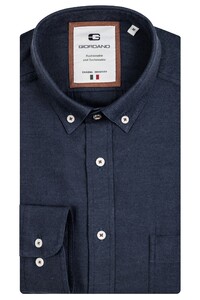 Giordano Bologna Button Down Organic Cotton Twill Shirt Navy