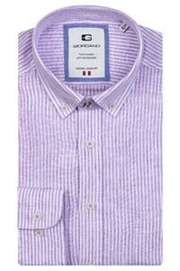 Giordano Bologna Button Down Pastel Stripe Shirt Lilac