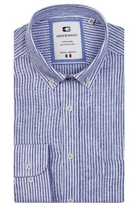 Giordano Bologna Button Down Pastel Stripe Shirt Navy