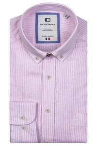 Giordano Bologna Button Down Pastel Stripe Shirt Soft Pink