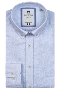 Giordano Bologna Button Down Pinpoint Faux Uni Shirt Light Blue
