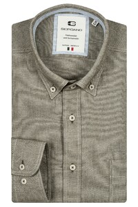 Giordano Bologna Button Down Soft Handfeel Oxford Overhemd Donker Groen