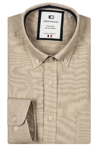 Giordano Bologna Button Down Soft Handfeel Oxford Overhemd Zand
