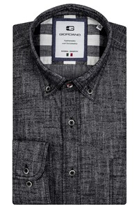 Giordano Bologna Button Down Subtle Stripe Overhemd Zwart