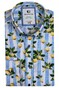Giordano Bologna Lemon Stripe Pattern Overhemd Blauw-Geel