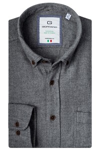 Giordano Bologna Soft Flannel Herringbone Overhemd Grijs