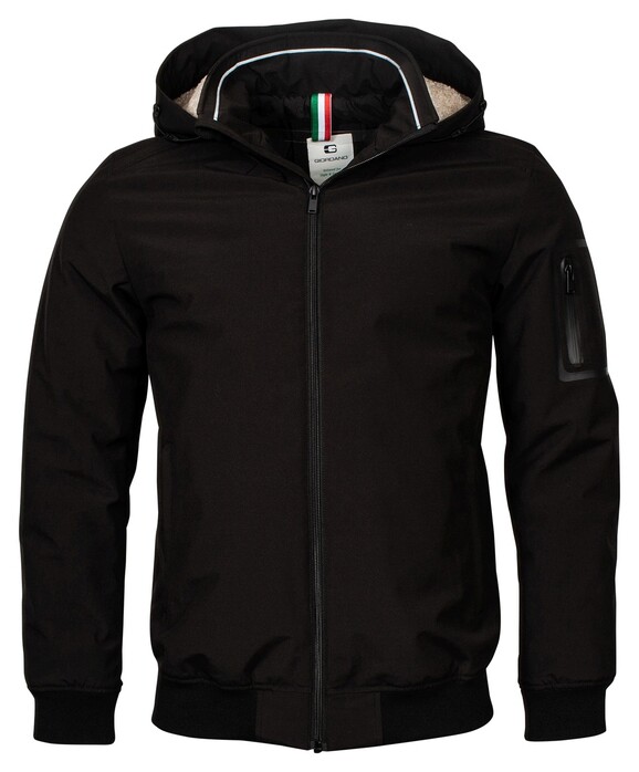 Giordano Bomber Removable Hood Water and Windproof Jack Black