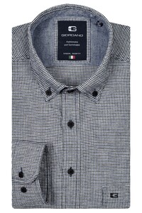 Giordano Brando Brushed Houndstooth Overhemd Donker Blauw
