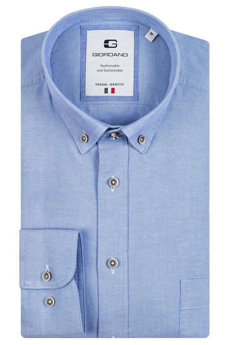 Giordano Brando Button Down Two-Tone Oxford Overhemd Blauw