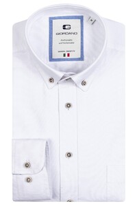 Giordano Brando Button Down Two-Tone Oxford Shirt White