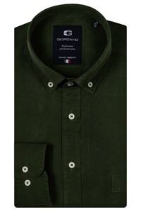 Giordano Brando Button Down Uni Color Soft Handfeel Shirt Dark Green