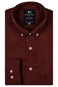 Giordano Brando Button Down Uni Color Soft Handfeel Shirt Stone Red