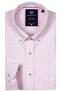 Giordano Brando Classic Striped Brushed Oxford Overhemd Light Cerise