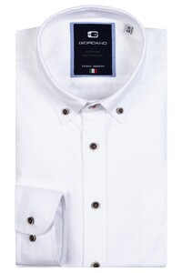 Giordano Brando Plain Brushed Oxford Overhemd Optical White