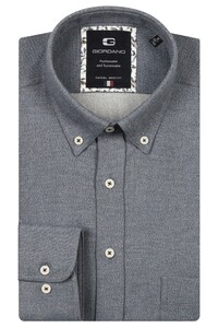 Giordano Brando Soft Dobby Flannel Button-Down Shirt Navy