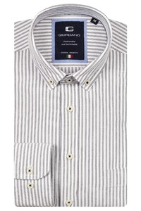 Giordano Brando Soft Washed Oxford Gingham Stripe Button-Down Overhemd Zwart