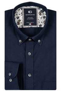Giordano Brando Two-Tone Brushed Twill Button-Down Shirt Dark Navy