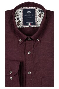 Giordano Brando Two-Tone Brushed Twill Button-Down Shirt Dark Red