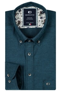 Giordano Brando Two-Tone Brushed Twill Button-Down Shirt Ocean Blue