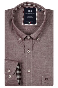 Giordano Brando Two-Tone Brushed Twill Button-Down Shirt Red
