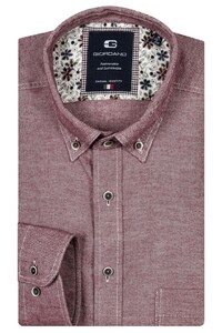 Giordano Brando Two-Tone Brushed Twill Button-Down Shirt Red