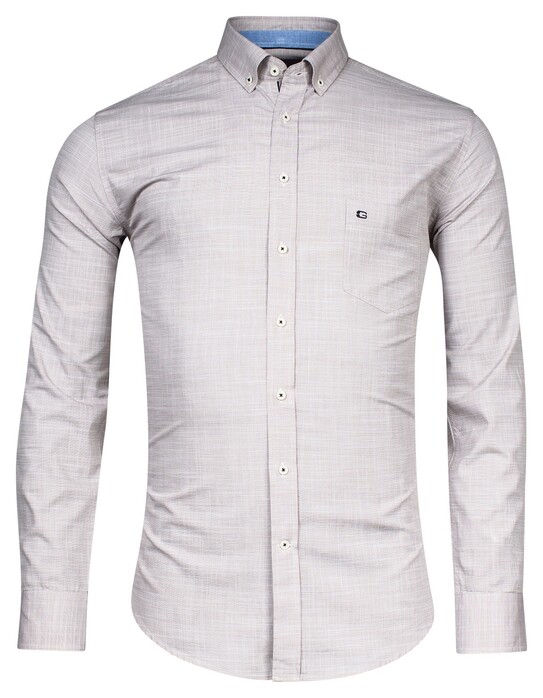 Giordano Brando Two Tone Fabric Overhemd Licht Beige