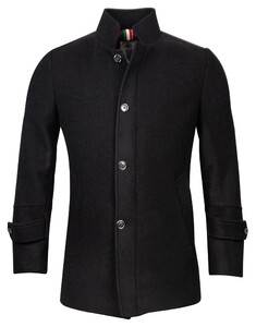 Giordano Brian Wool Mix Melange Coat Black