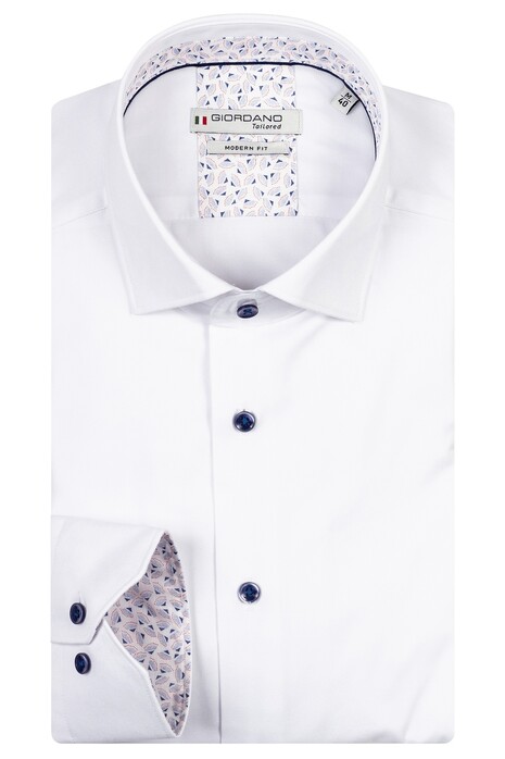 Giordano Brighton Button Under Fine Twill Contrast Shirt White