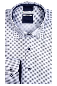 Giordano Brighton Button Under Micro Pattern Overhemd Navy-Wit