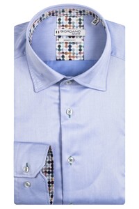 Giordano Brighton Button Under Plain Fine Twill Subtle Dotted Contrast Shirt Adriatic Blue
