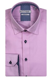 Giordano Brighton Button Under Plain Twill Graphic Contrast Overhemd Roze