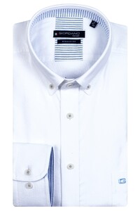Giordano Brushed Oxford Ivy Button Down Overhemd Wit
