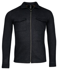 Giordano Carissio Full Zip Knitted Wool Doubleface Overshirt Dark Navy