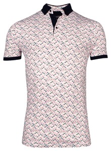 Giordano Casa Mercerized Finish Diagonal Fantasy Poloshirt Red-Navy-Multi