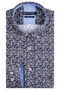 Giordano Circle Wave Fantasy Pattern Ivy Button Down Overhemd Navy