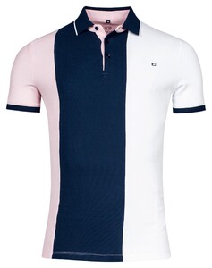 Giordano Colorblock Piqué Casual Identity Poloshirt Pink-Navy-White